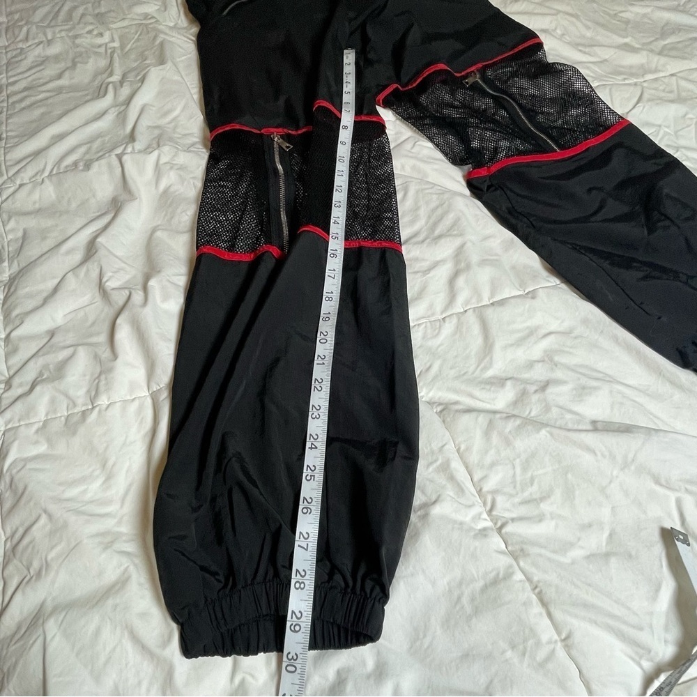 Black Parachute with Red Accents and Mesh Panels - Picture 3 of 6